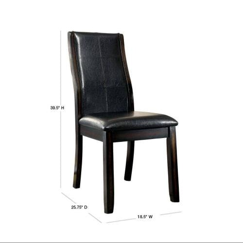 Transitional Dining Room Side Chairs Set Of 2pc Chairs Only Brown Cherry Unique Curved Back Espresso Leatherette Padded Seat
