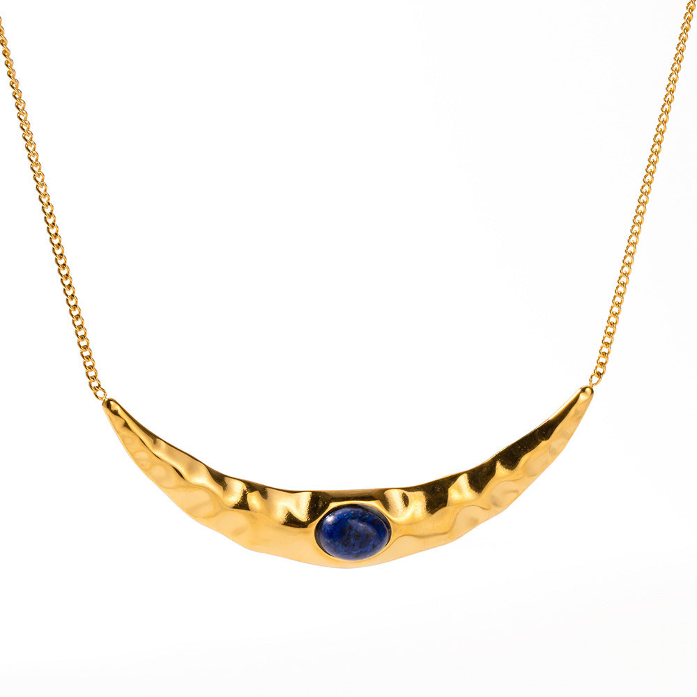 Personalized Pleated Moon Necklace Jewelry