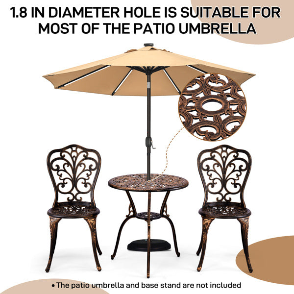 2pcs Single Chairs And 1pc Round Table Butterfly Shaped Antique Bronze Casting Set