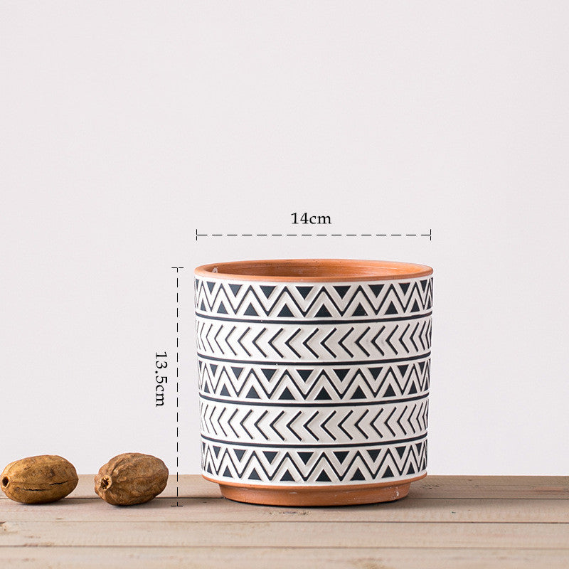 Ceramic Flower Pots Nordic Style Geometric Flower Pots
