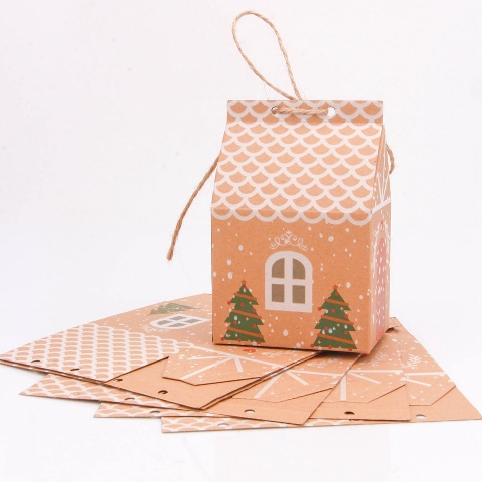 5PCS House Shape Xmas Tree Cookie Bags