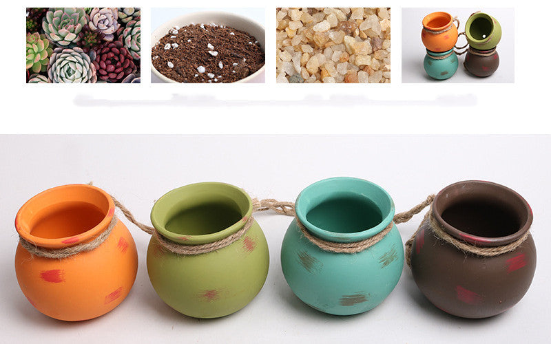 Hanging Wall Hanging Pots, Baskets, Hemp Rope, Succulents, Lazy Pots, Ceramics