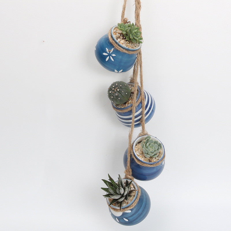 Hanging Wall Hanging Pots, Baskets, Hemp Rope, Succulents, Lazy Pots, Ceramics