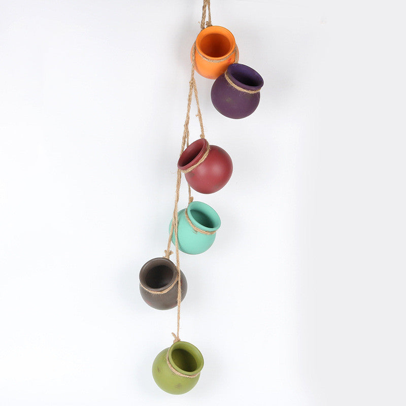 Hanging Wall Hanging Pots, Baskets, Hemp Rope, Succulents, Lazy Pots, Ceramics