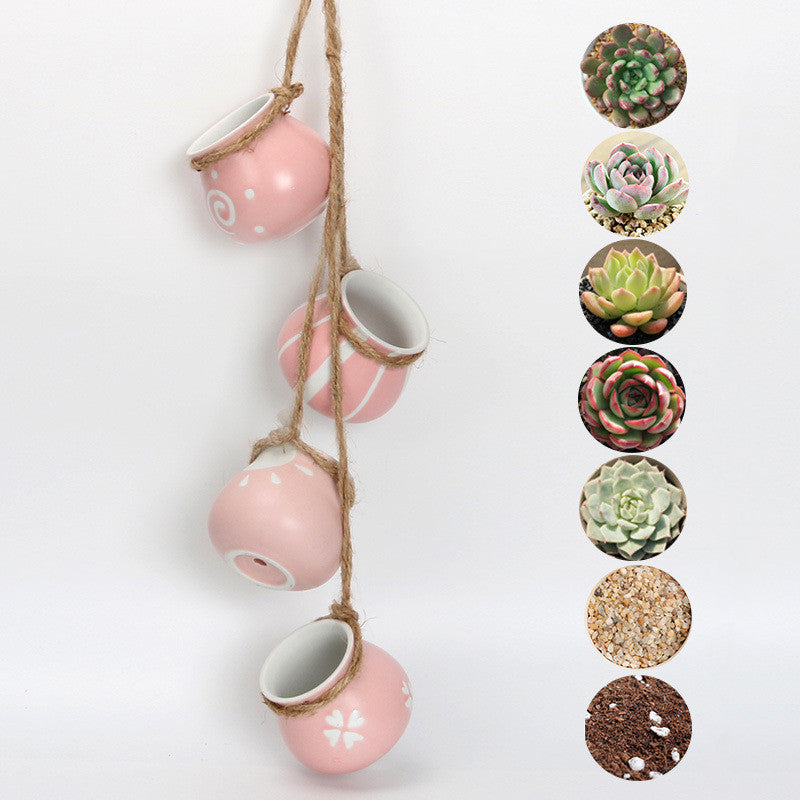 Hanging Wall Hanging Pots, Baskets, Hemp Rope, Succulents, Lazy Pots, Ceramics