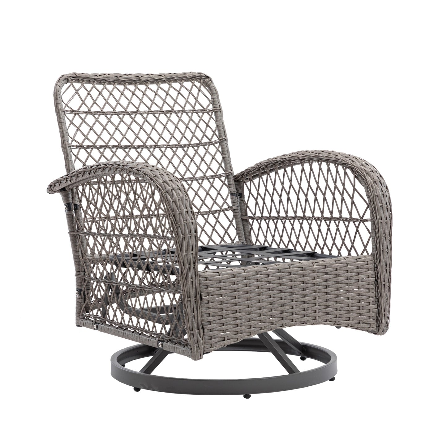 3pc Outdoor Swivel Rocker Patio Chairs 360 Rocking Set With Thick Cushions