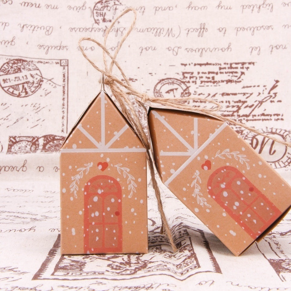 5PCS House Shape Xmas Tree Cookie Bags
