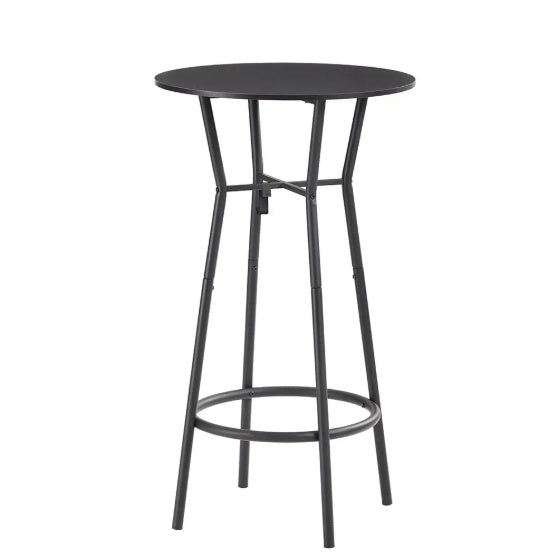3 Bar Table And Chairs Set For Dining Room Industrial Counter Height Bar Chairs With Metal Back, Fabric Seat