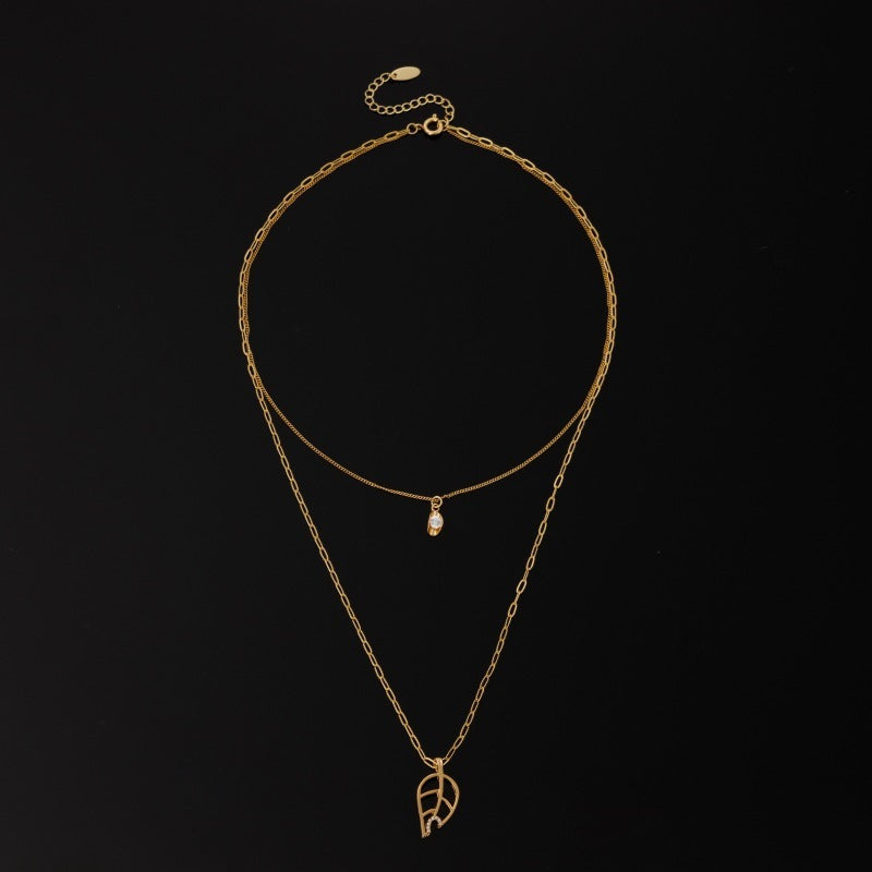 Simple Hollow Leaf Necklace Jewelry