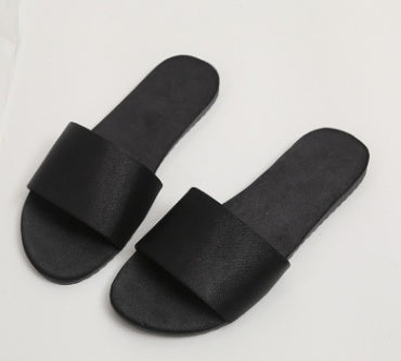 Satin red slippers