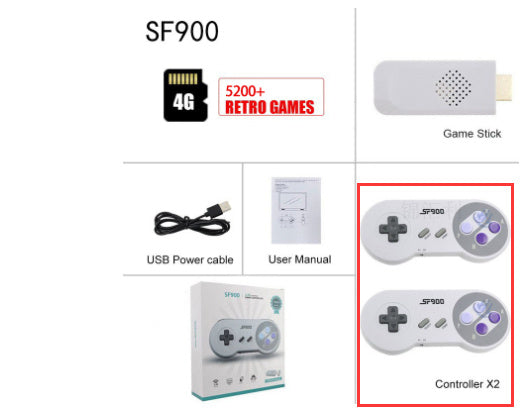 TV and wireless dual player built-in 5200 games