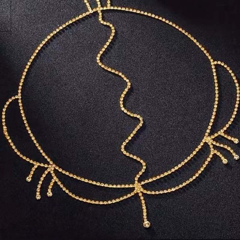 Ins Fashion New Water Diamond Forehead Chain