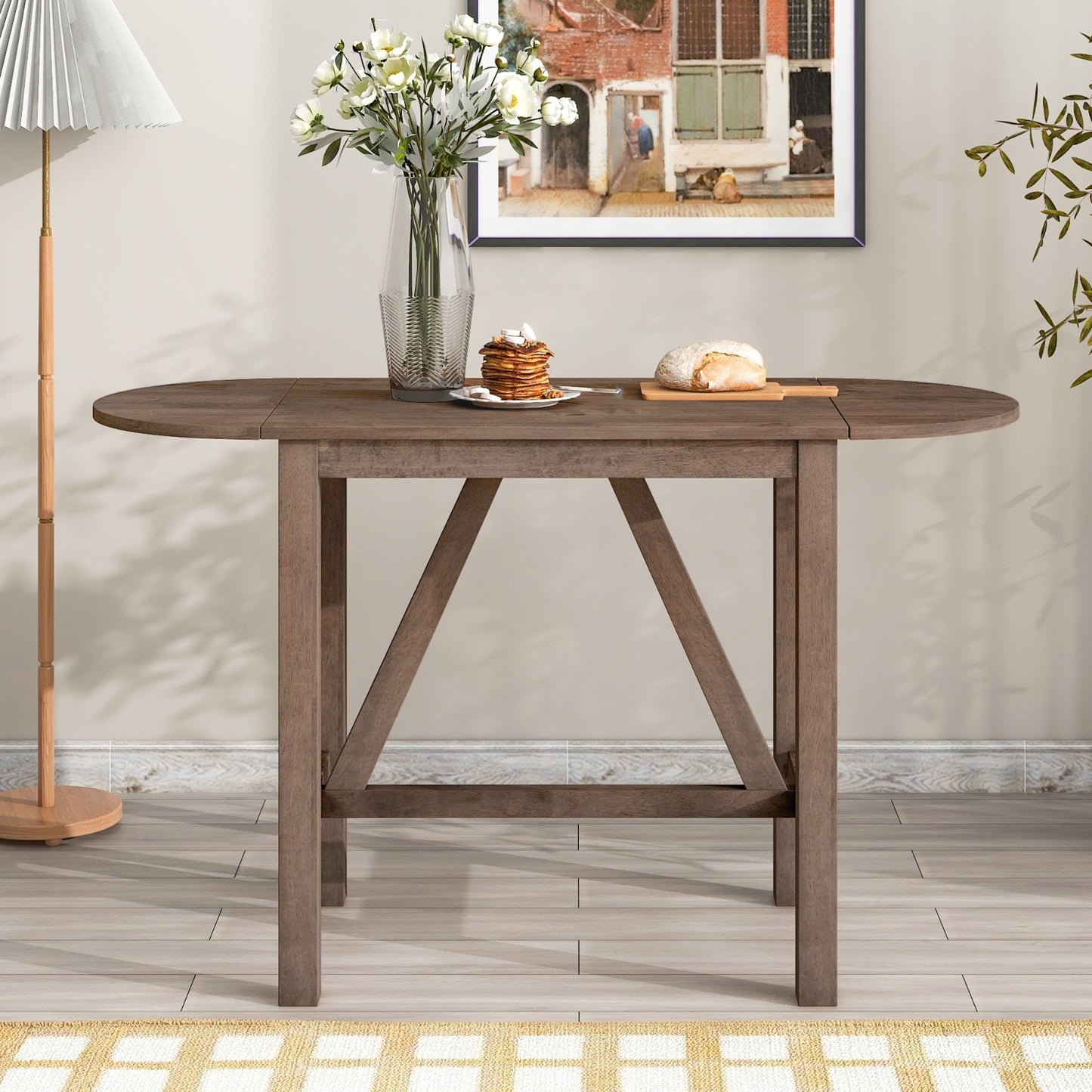 TOPMAX 3-Piece Wood Counter Height Dining Set With 2 Upholstered Chairs