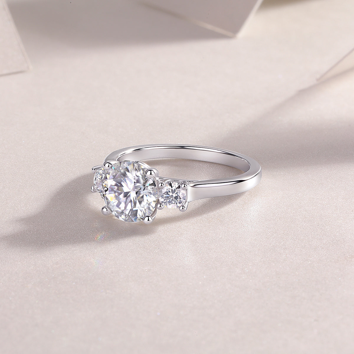 Large Diamond Ring Luxury Fashion Set Moissanite Silver Ring