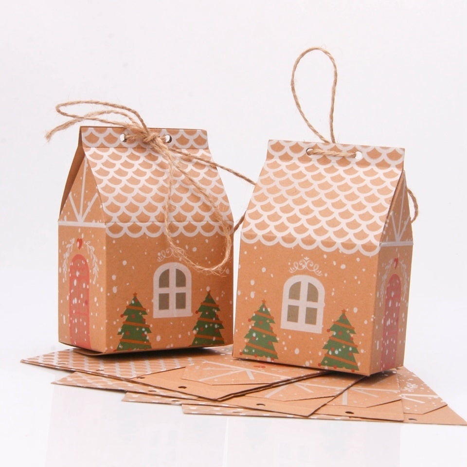 5PCS House Shape Xmas Tree Cookie Bags