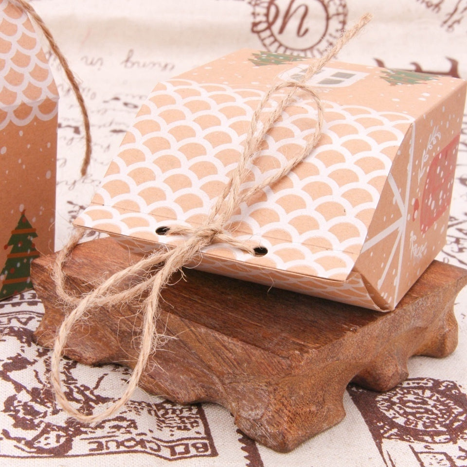 5PCS House Shape Xmas Tree Cookie Bags