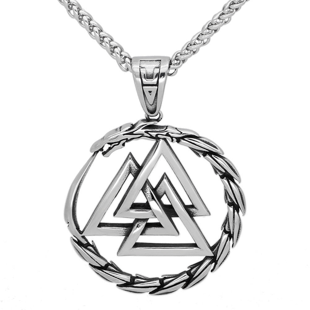 Triangle Symbol Pendant Necklace Men's Jewelry Necklace