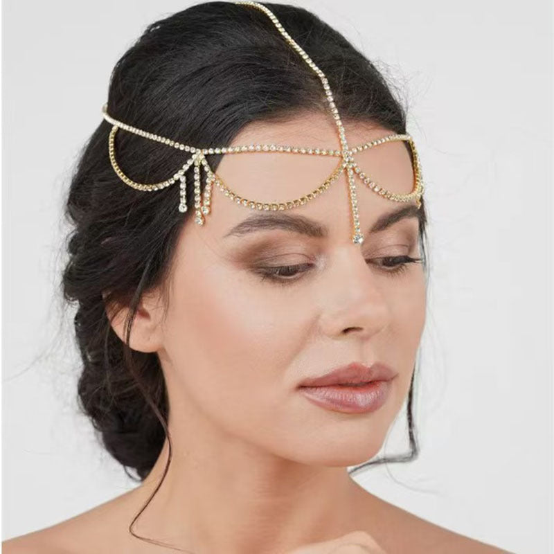 Ins Fashion New Water Diamond Forehead Chain