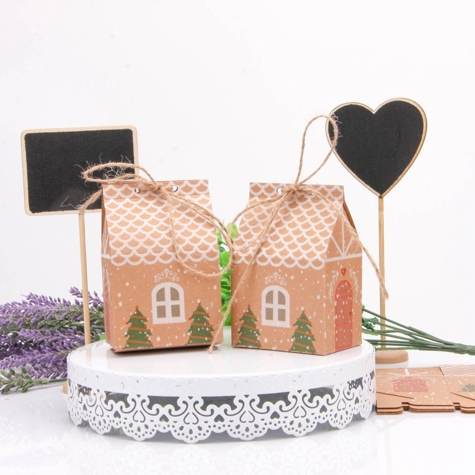 5PCS House Shape Xmas Tree Cookie Bags