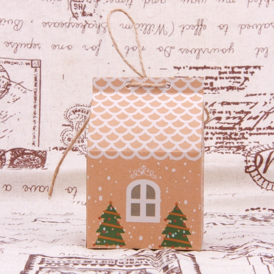 5PCS House Shape Xmas Tree Cookie Bags