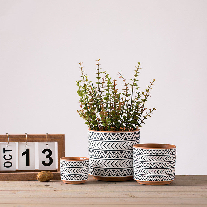Ceramic Flower Pots Nordic Style Geometric Flower Pots