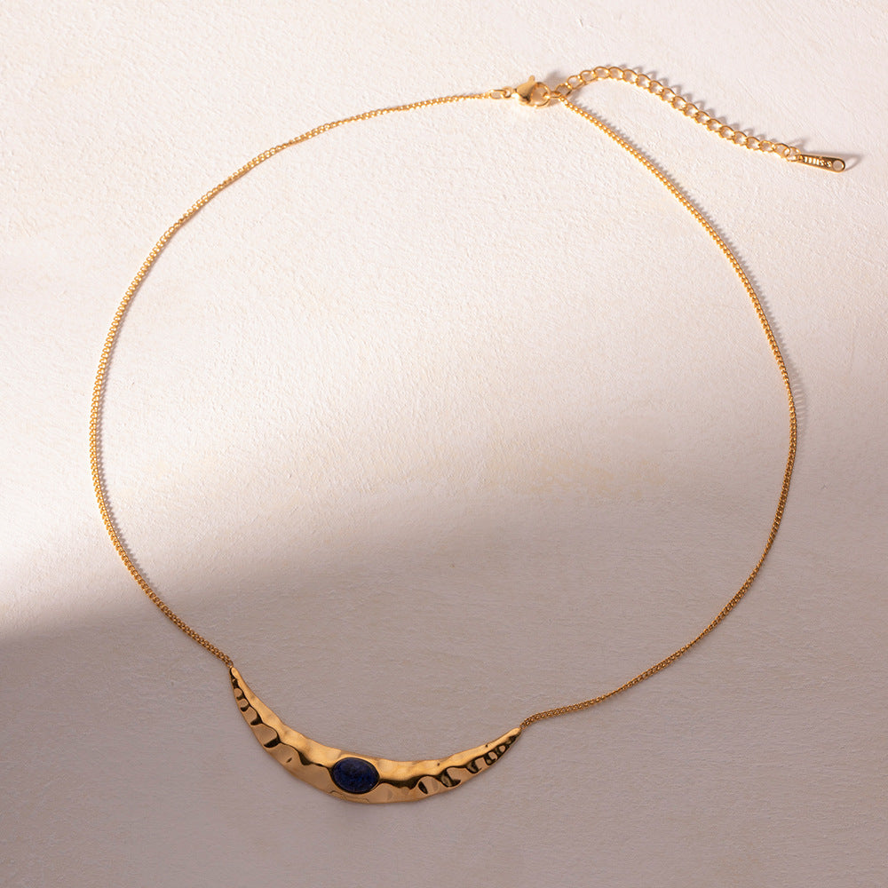 Personalized Pleated Moon Necklace Jewelry