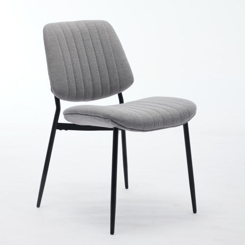 Dining Chairs Set Of 2 Modern Retro Linen Chair With Bentwood Back Upholstered Seat Metal Legs Adjustable Foot For Kitchen Dining Room Chairs