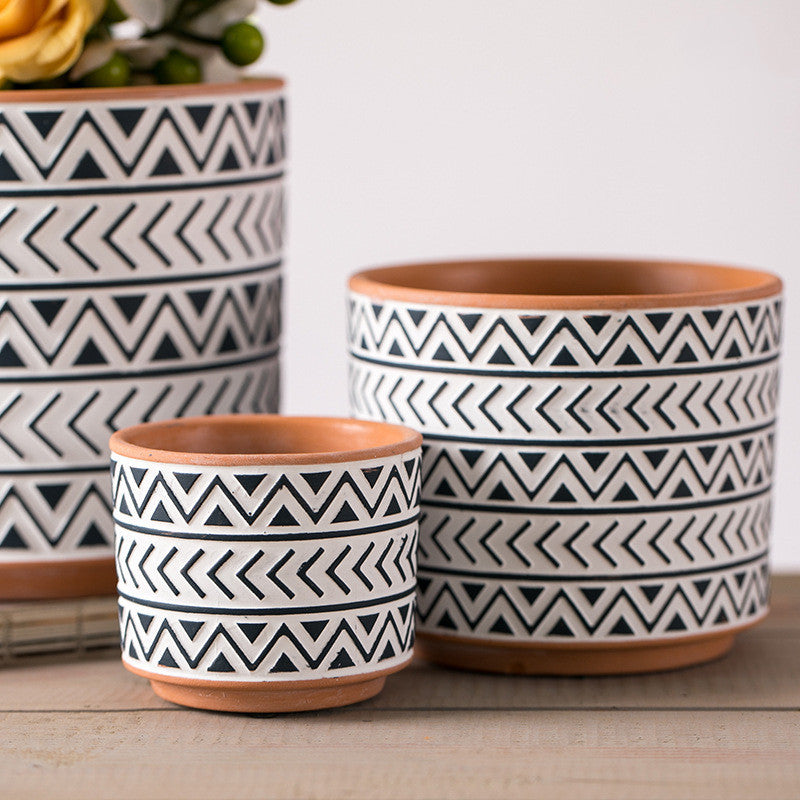 Ceramic Flower Pots Nordic Style Geometric Flower Pots
