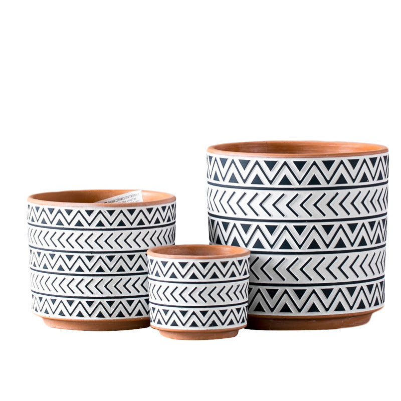 Ceramic Flower Pots Nordic Style Geometric Flower Pots