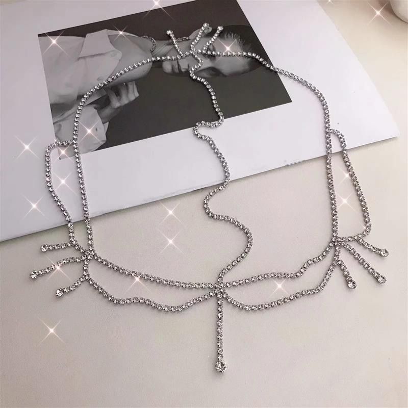 Ins Fashion New Water Diamond Forehead Chain
