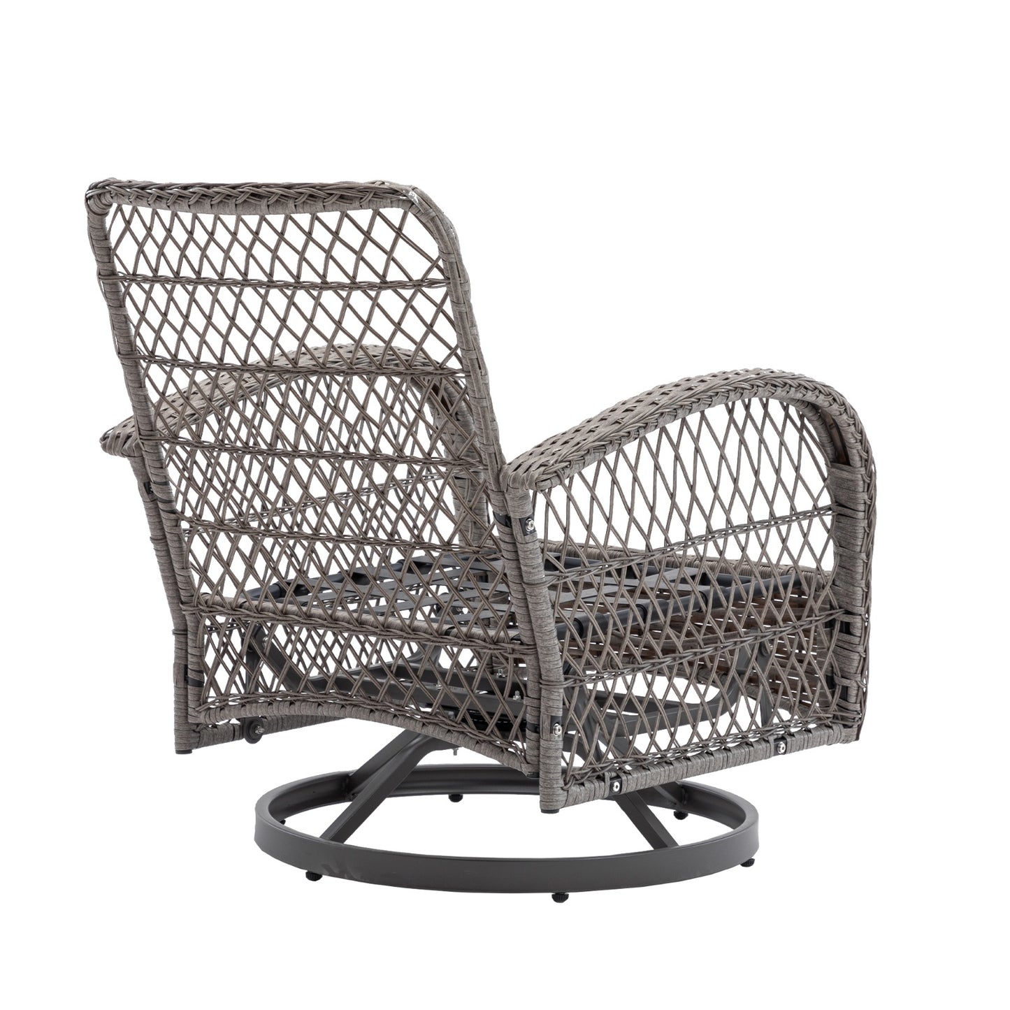 3pc Outdoor Swivel Rocker Patio Chairs 360 Rocking Set With Thick Cushions