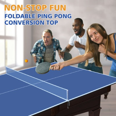 7ft Mid-Size Ping Pong Conversion Top Foldable Portable Table Tennis Table Top For Indoor Games