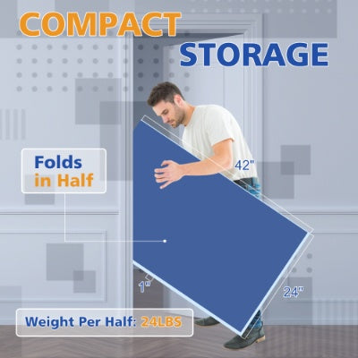 7ft Mid-Size Ping Pong Conversion Top Foldable Portable Table Tennis Table Top For Indoor Games
