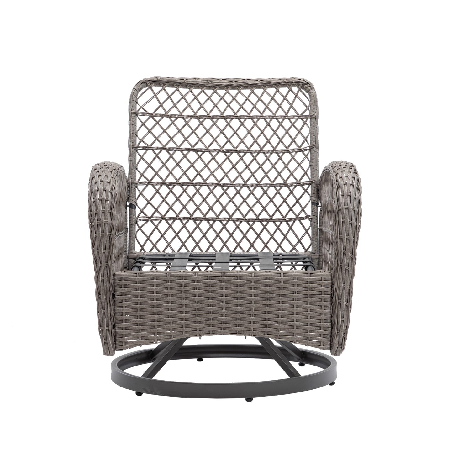 3pc Outdoor Swivel Rocker Patio Chairs 360 Rocking Set With Thick Cushions