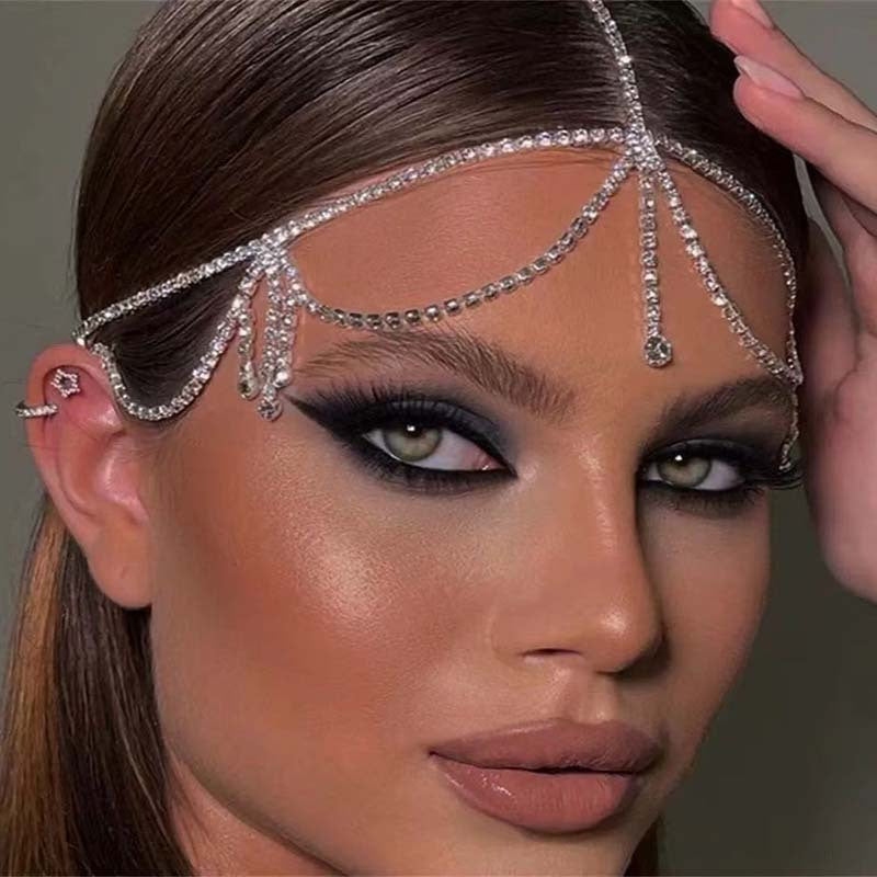 Ins Fashion New Water Diamond Forehead Chain