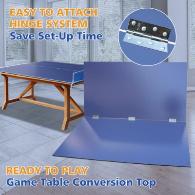 7ft Mid-Size Ping Pong Conversion Top Foldable Portable Table Tennis Table Top For Indoor Games