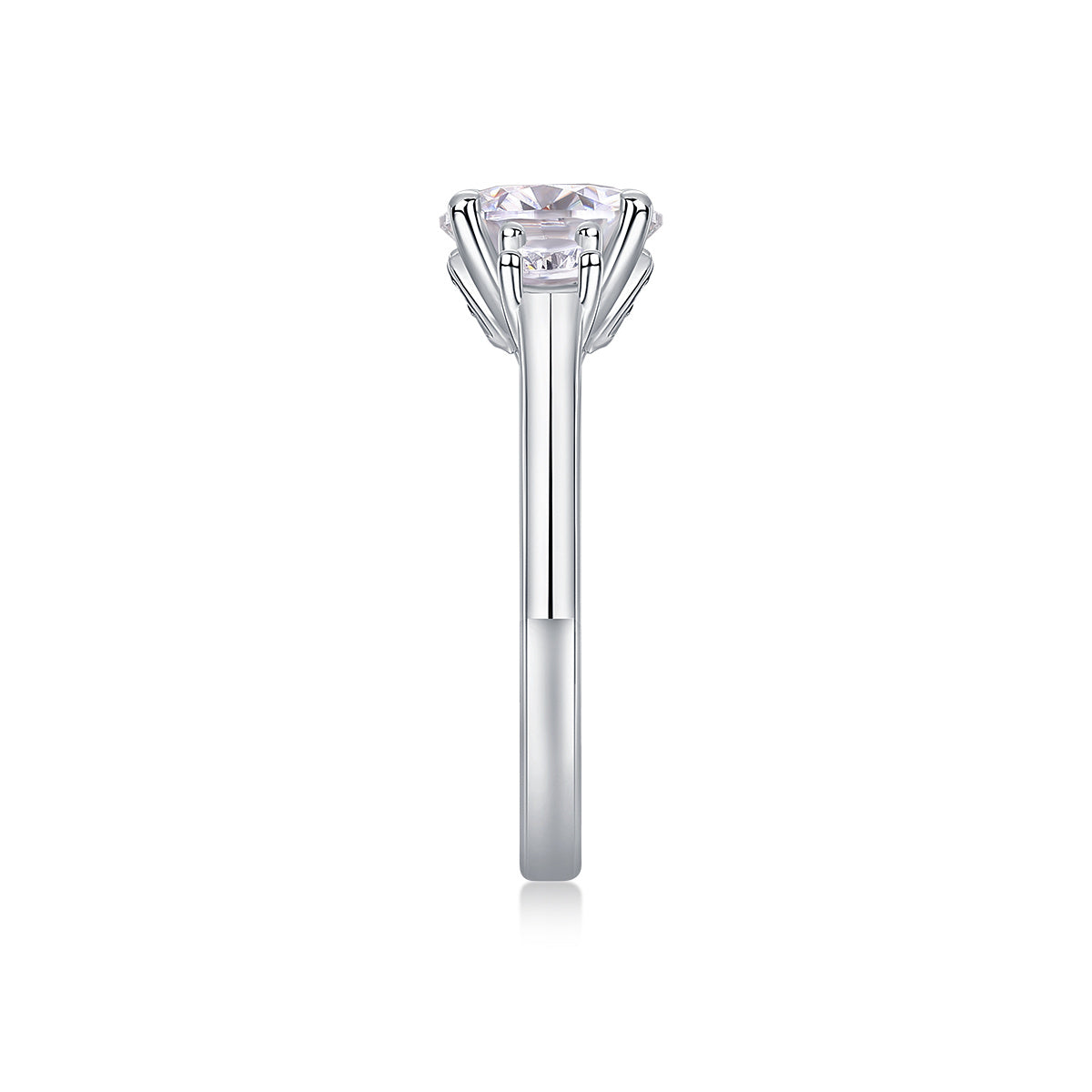 Large Diamond Ring Luxury Fashion Set Moissanite Silver Ring