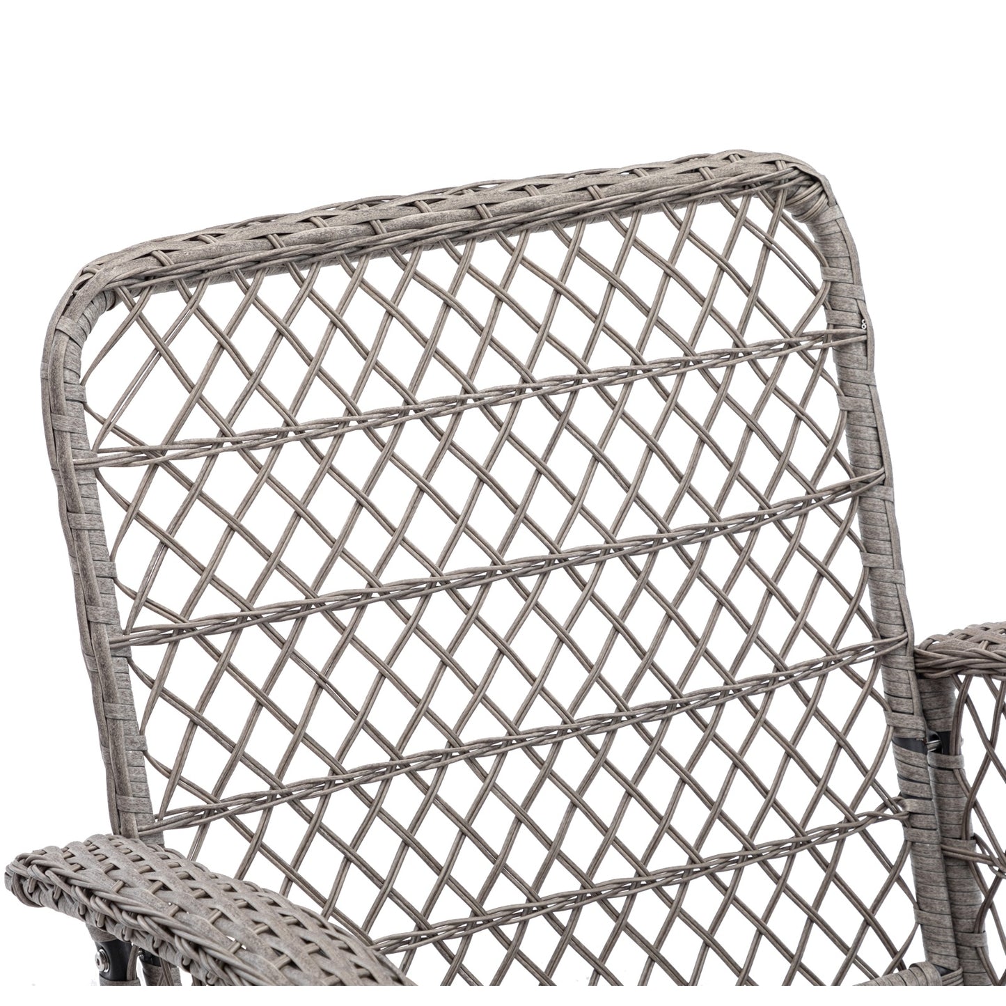 3pc Outdoor Swivel Rocker Patio Chairs 360 Rocking Set With Thick Cushions