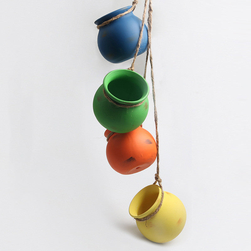 Hanging Wall Hanging Pots, Baskets, Hemp Rope, Succulents, Lazy Pots, Ceramics