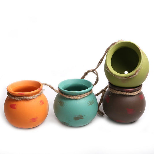 Hanging Wall Hanging Pots, Baskets, Hemp Rope, Succulents, Lazy Pots, Ceramics