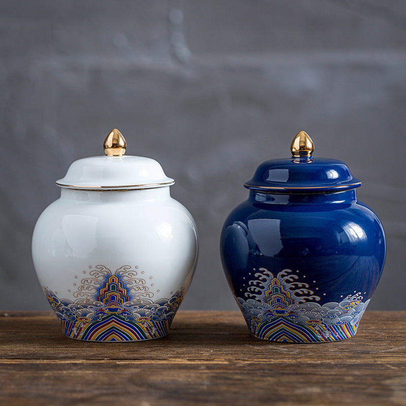 Household Round Cans For Tea Storage, Sealed Pots, Ceramic Tea Pots, Storage Pots, One Can For Multiple Purposes