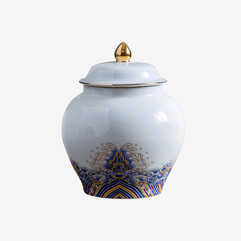 Household Round Cans For Tea Storage, Sealed Pots, Ceramic Tea Pots, Storage Pots, One Can For Multiple Purposes