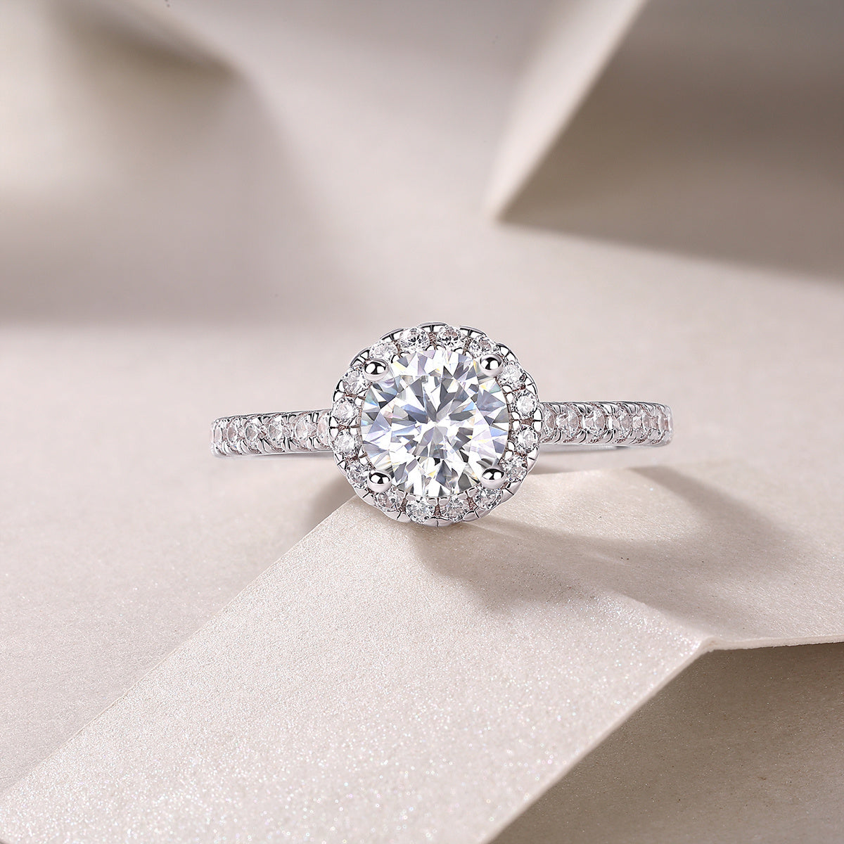 Hug Your Lover With A Large Diamond Ring Luxury Fashion Set With Moissanite Silver Ring