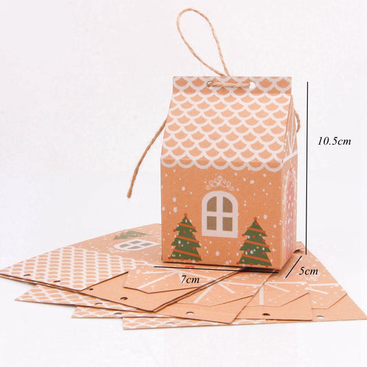 5PCS House Shape Xmas Tree Cookie Bags