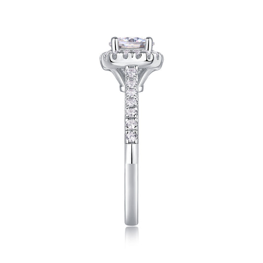 Hug Your Lover With A Large Diamond Ring Luxury Fashion Set With Moissanite Silver Ring