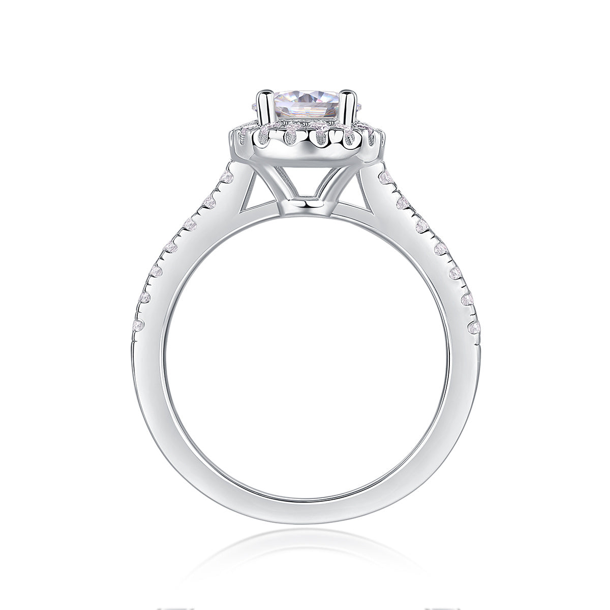 Hug Your Lover With A Large Diamond Ring Luxury Fashion Set With Moissanite Silver Ring